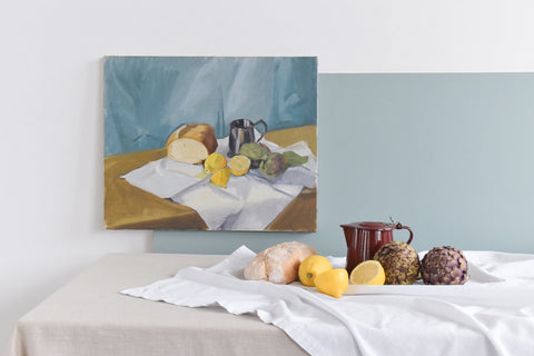 Vintage Late 20th Century Still Life School Oil on Canvas Painting