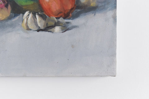 Vintage Late 20th Century Still Life School Oil on Canvas Painting