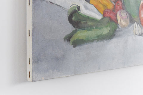 Vintage Late 20th Century Still Life School Oil on Canvas Painting