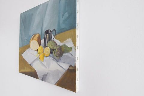 Vintage Late 20th Century Still Life School Oil on Canvas Painting