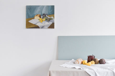 Vintage Late 20th Century Still Life School Oil on Canvas Painting