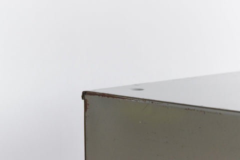 Vintage Grey Metal Filing Box Single Drawer Veteran Series