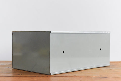 Vintage Grey Metal Filing Box Single Drawer Veteran Series