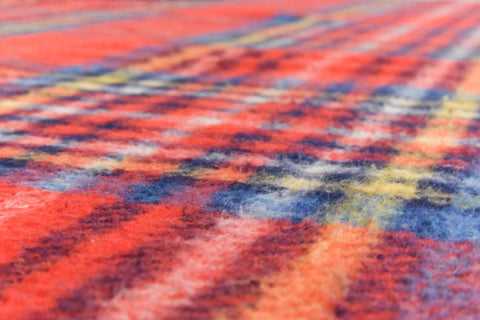 Vintage Red Tartan Pattern Fleece Blanket