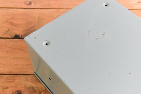 Vintage Grey Metal Filing Box Single Drawer Veteran Series