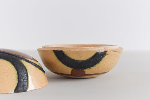 Vintage Pair of Ceramic Studio Pottery Trinket Boxes