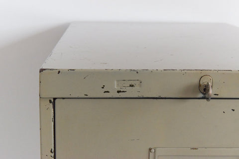 Vintage Grey Four Drawer Metal Filing Cabinet Manufactured by Roneo