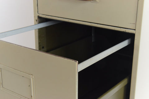 Vintage Grey Four Drawer Metal Filing Cabinet Manufactured by Roneo