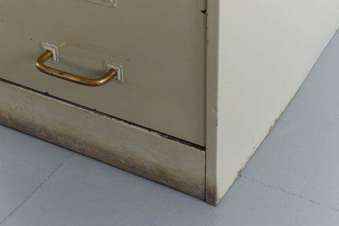 Vintage Grey Four Drawer Metal Filing Cabinet Manufactured by Roneo
