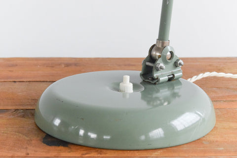 Vintage Sage Green French Gooseneck Desk Lamp