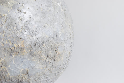 Vintage 1970s School Project Papier Mache and Plaster Model of the Moon