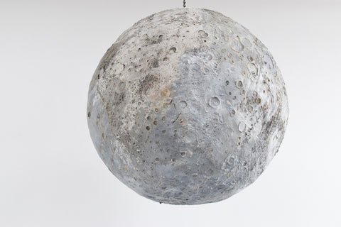 Vintage 1970s School Project Papier Mache and Plaster Model of the Moon
