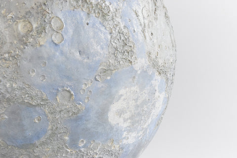 Vintage 1970s School Project Papier Mache and Plaster Model of the Moon