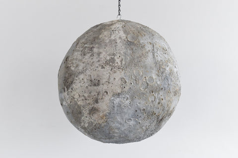 Vintage 1970s School Project Papier Mache and Plaster Model of the Moon