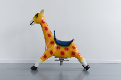 Vintage Large Fairground Ride On Fibreglass Giraffe