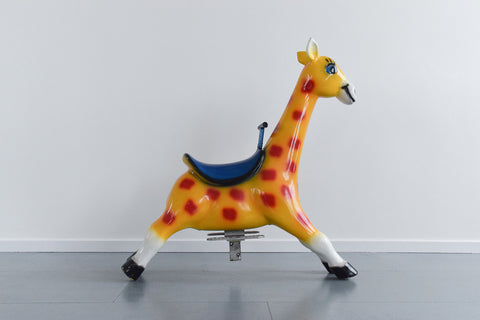 Vintage Large Fairground Ride On Fibreglass Giraffe