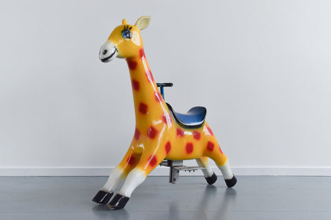 Vintage Large Fairground Ride On Fibreglass Giraffe