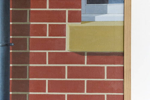 Vintage Original Large Framed Canvas Oil Painting by Ken Watts 'Brickwork'