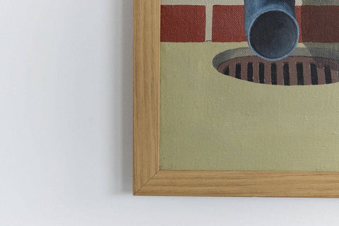 Vintage Original Large Framed Canvas Oil Painting by Ken Watts 'Brickwork'