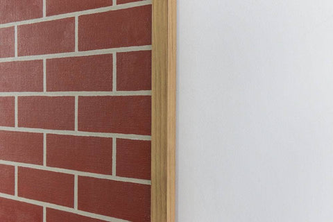 Vintage Original Large Framed Canvas Oil Painting by Ken Watts 'Brickwork'