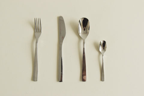16 Piece Contemporary Adi Alessi Stainless Steel Cutlery Set Designed by Jasper Morrison