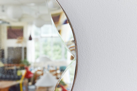Vintage Frameless Oval Mirror
