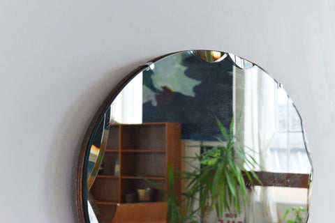 Vintage Frameless Oval Mirror