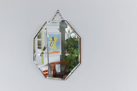 Vintage Frameless Octagonal Mirror