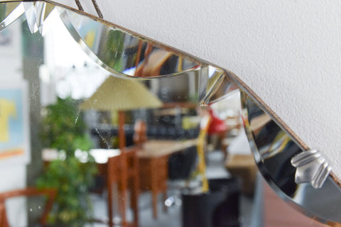 Vintage Frameless Round Mirror