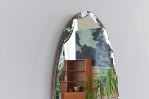 Vintage Frameless Portrait Oval Mirror