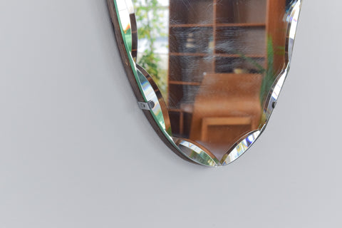 Vintage Frameless Portrait Oval Mirror