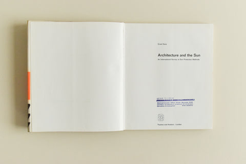 Vintage Book - Architecture and the Sun by Ernst Danz 1967