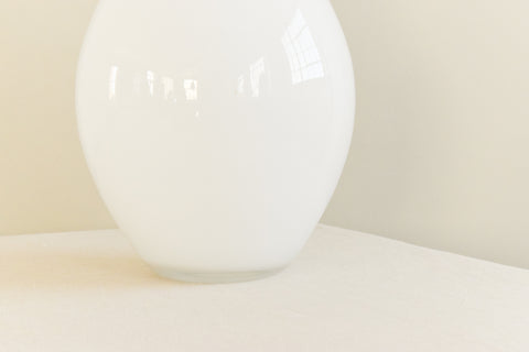 Vintage Large White Opal Glass Vase