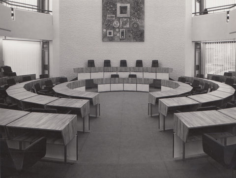 Carlisle Civic Centre Council meeting chamber, photographed in 1964
