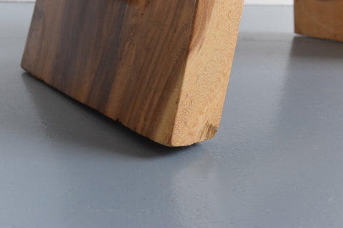 Contemporary Solid Wood Curved Low Stool
