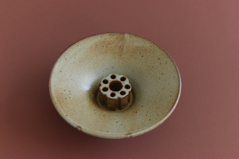 French Ceramic Studio Pottery Ikebana Stem Vase / Bowl by TAIZÉ