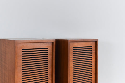 Pair of Small Vintage Sonotone Solent Teak Bookcase Speakers