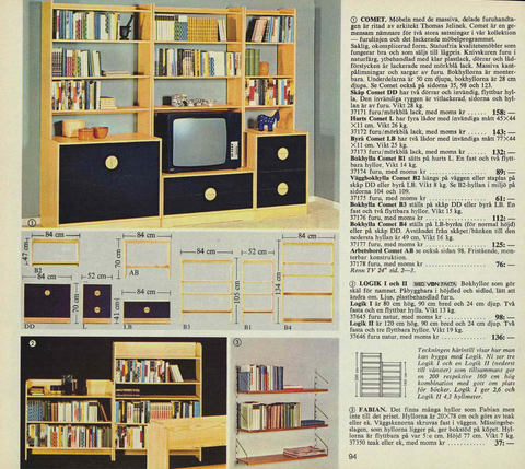 1970s IKEA Catalogue Scan Depicting the COMET Modular Shelving Unit