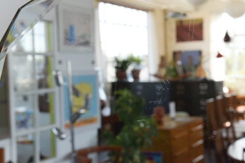 Vintage Frameless 14 Sided Bevelled Wall Mirror
