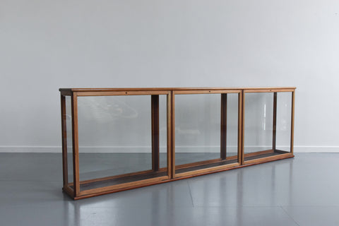 Vintage 1900s Ex-Museum Double Sided Glazed Display Cabinet