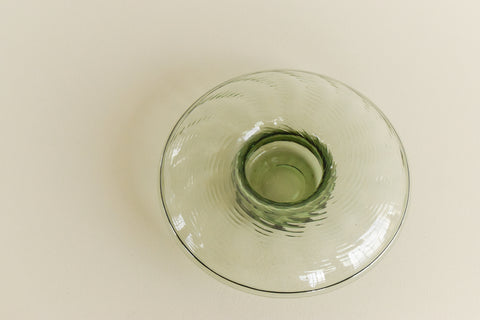 Vintage 1930s Sea Green Glass Posy Bowl by William Wilson for Whitefriars No.8993