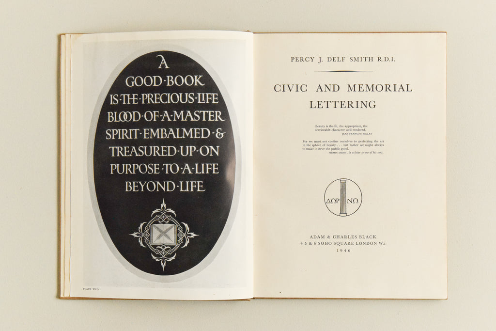 Vintage 1946 Civic and Memorial Lettering Book by Percy J. Delf Smith ...