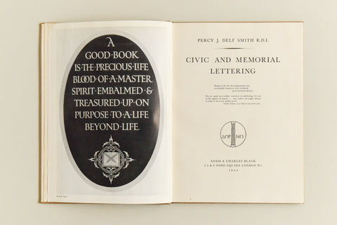 Vintage 1946 Civic and Memorial Lettering Book by Percy J. Delf Smith