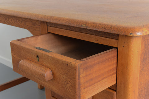 Vintage 1950s Oak Desk
