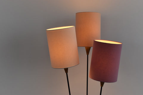 Vintage 1950s Three Arm Metal Floor Lamp