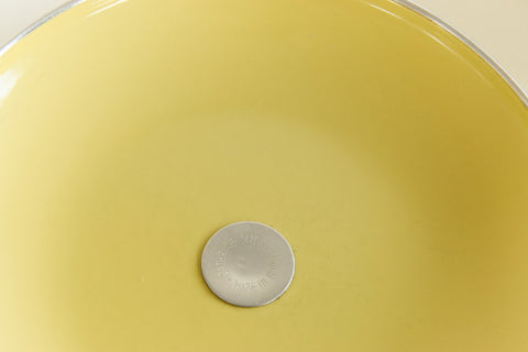 Vintage 1960s Cathrineholm Avocado Green and White Lotus Enamel Frying Pan