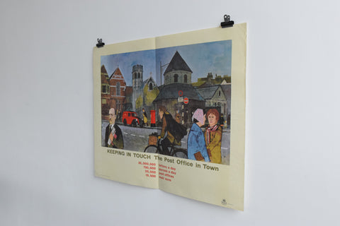 Vintage 1960s GPO Post Office Poster "Keeping in Touch, The Post Office in Town"