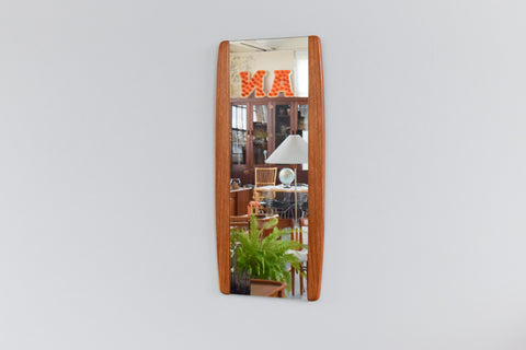 Vintage 1960s Long Wall Mirror with Teak Side Panels