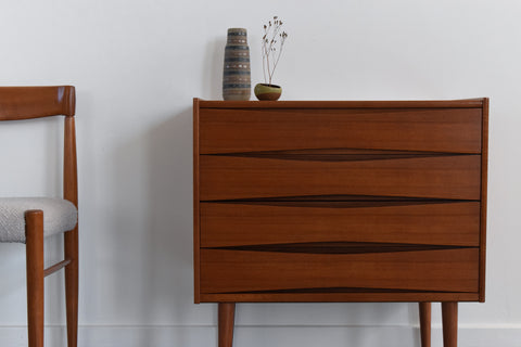 Vintage 1960s Small Teak Chest of Drawers by Fredrik Kayser for Skeie & Co. of Norway