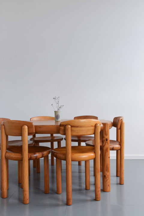 Vintage 1970s Pine Dining Set by Rainer Daumiller